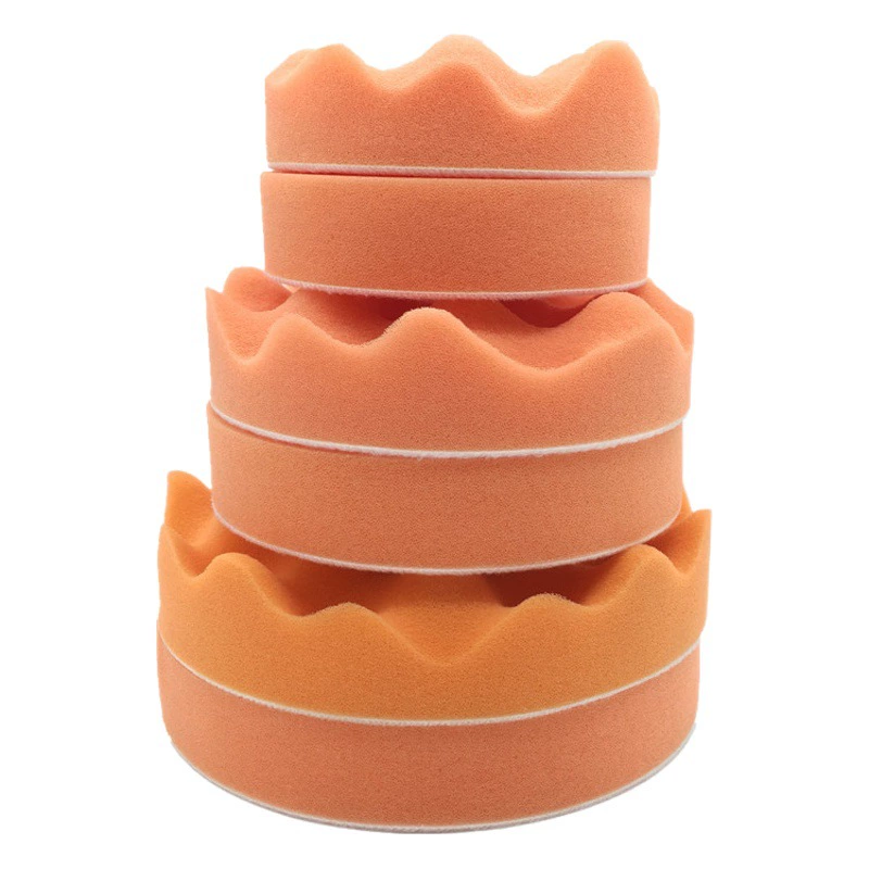 Автомобильный косметический восковой губчатый диск самоклеящаяся полировальная Подушка восковая машина глазурь герметизация 4 дюйма оранжевое плоское волнистое губчатое колесо