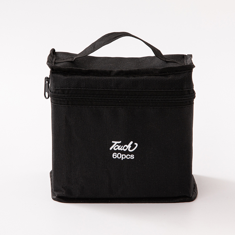 Juego de marcadores de doble punta a base de alcohol touch24 colores, 48 colores, 80 colores, 168 colores, con cuerpo negro, para estudiantes, con bolsa de lona.