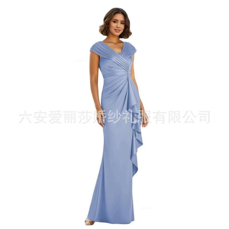 Amazon V-Neck Pleated Evening Dress for Women, Slim Fit Ruffled Mermaid Dress, Banquet Wedding Bridesmaid Dress, Mother's Dress Amazon V-Neck Pleated Evening Dress for Women, Slim Fit Ruffled Mermaid Dress, Banquet Wedding Bridesmaid Dress, Mother's Dress