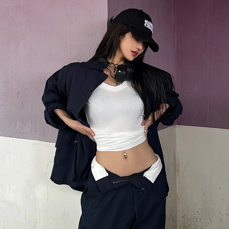 特价清仓肌理感挺括复古大口袋工装宽松外套休闲显瘦冲锋衣女不退