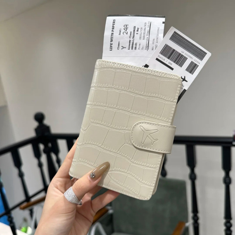 シンプルなニッチボルドーレッドパスポートホルダー多機能レザー海外旅行パスポート銀行カードID収納バッグ|undefined