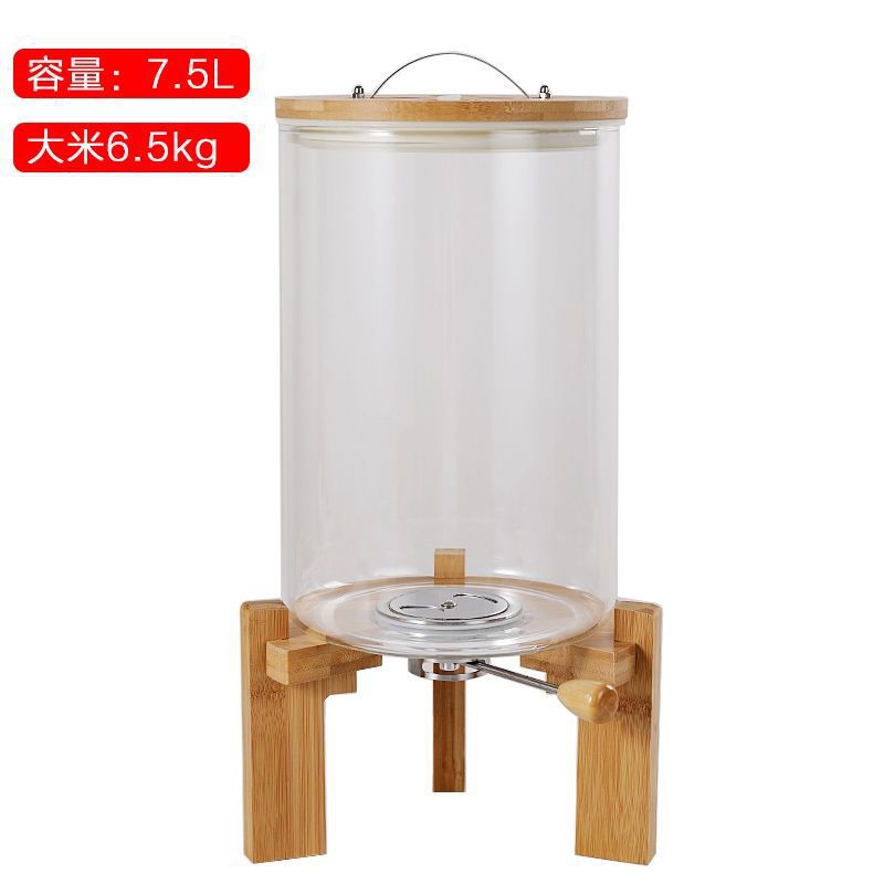 Recipiente de vidrio para almacenar arroz, frasco sellado grueso, recipiente para granos de cáscara de mandarina, recipiente hermético a prueba de humedad, caja para arroz.