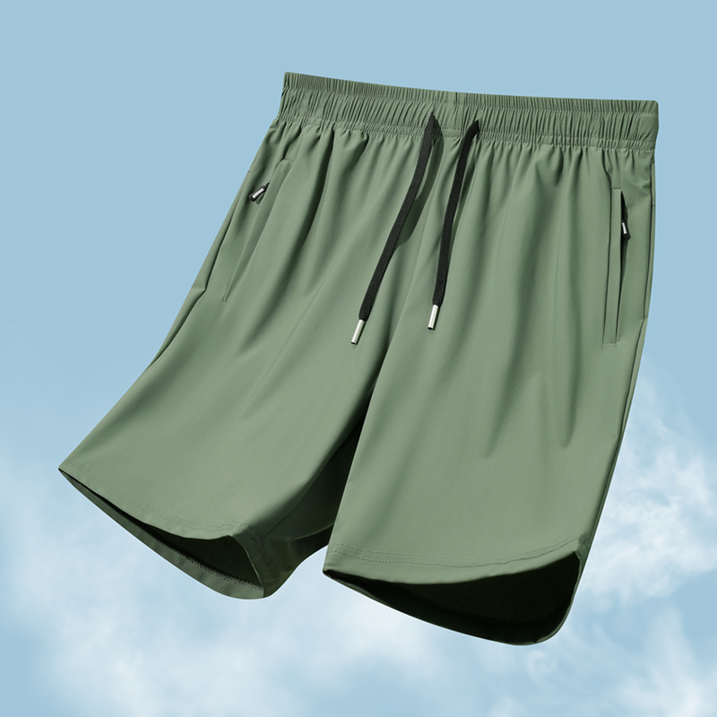 Men's Ice Silk Shorts for Summer, Thin Quick-Dry Sports Shorts, Large Size Loose Casual Pants, Plus Size Stretch Pants