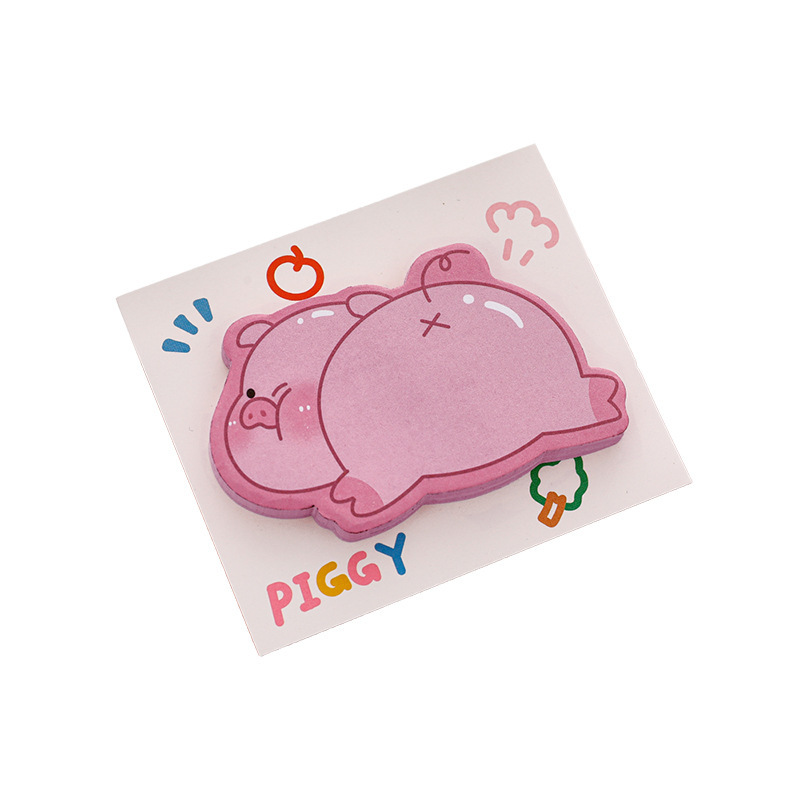 Caricatura de dibujos animados pequeños animales pastillas en estudiantes lindos mensajes de oficina de forma alienígena nota adhesiva desgarrable fuerte n pastillas secundarias