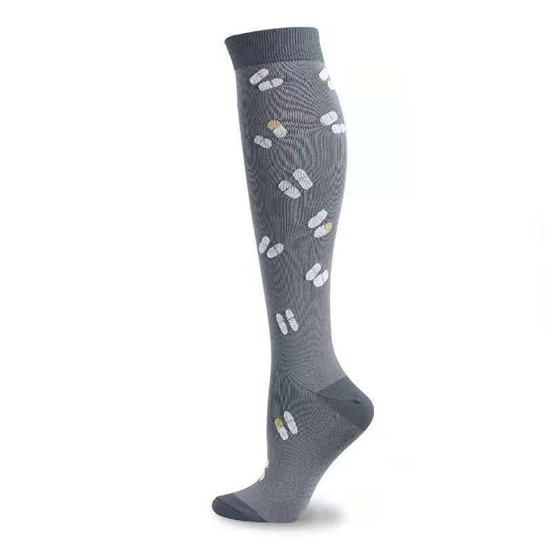Compression Running Socks, Unisex Jacquard Knee-High Socks, Multiple Patterns, S/M & L/XL