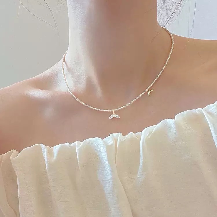ロマンチックな社交家スタイル〜ブロークンシルバーシェイプパールネックレスレディースライトラグジュアリーニッチハイエンド鎖骨チェーンネックレス2025新スタイル|undefined