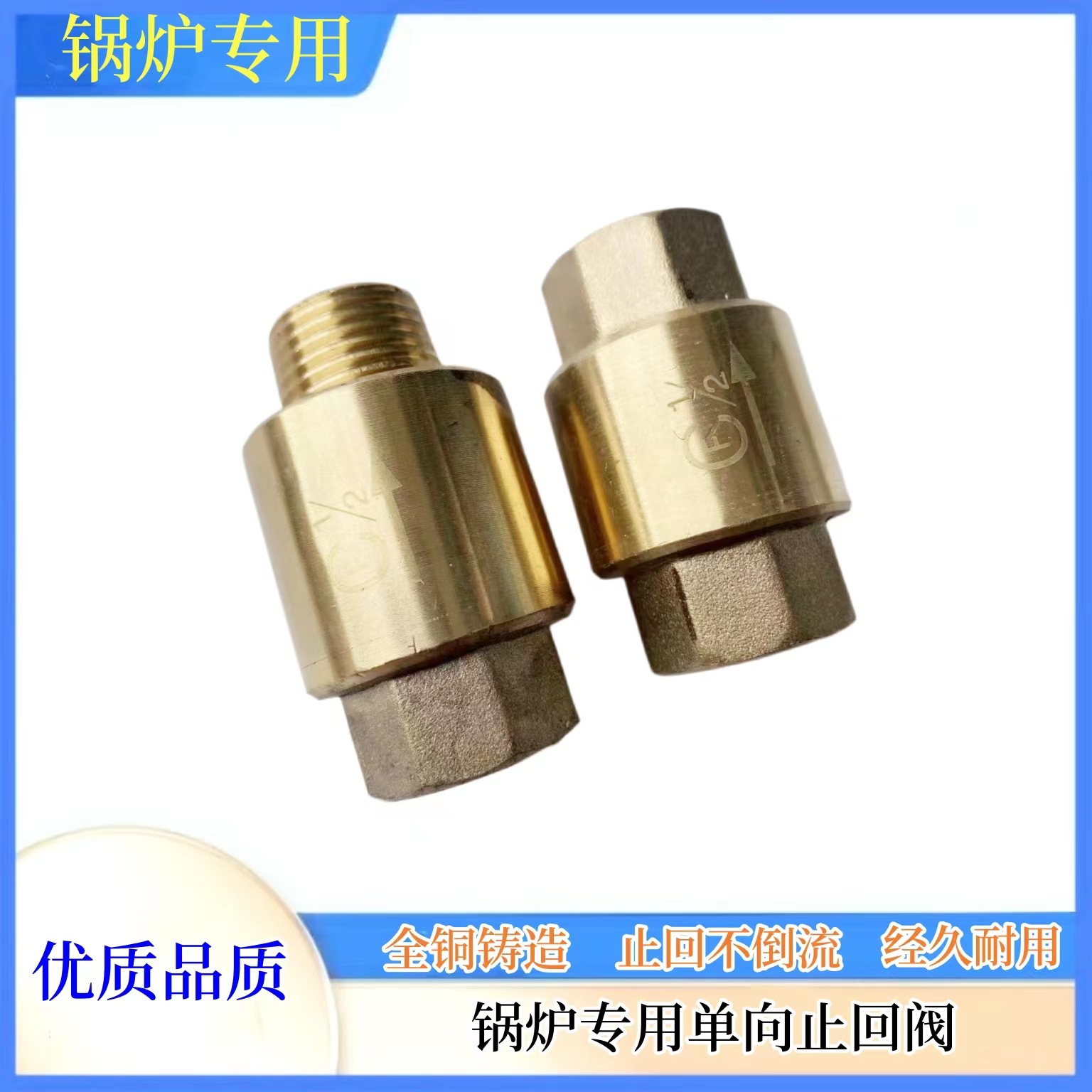 锅炉逆水阀蒸汽发生器水泵水管水表止逆阀弹簧单向阀4分止回阀
