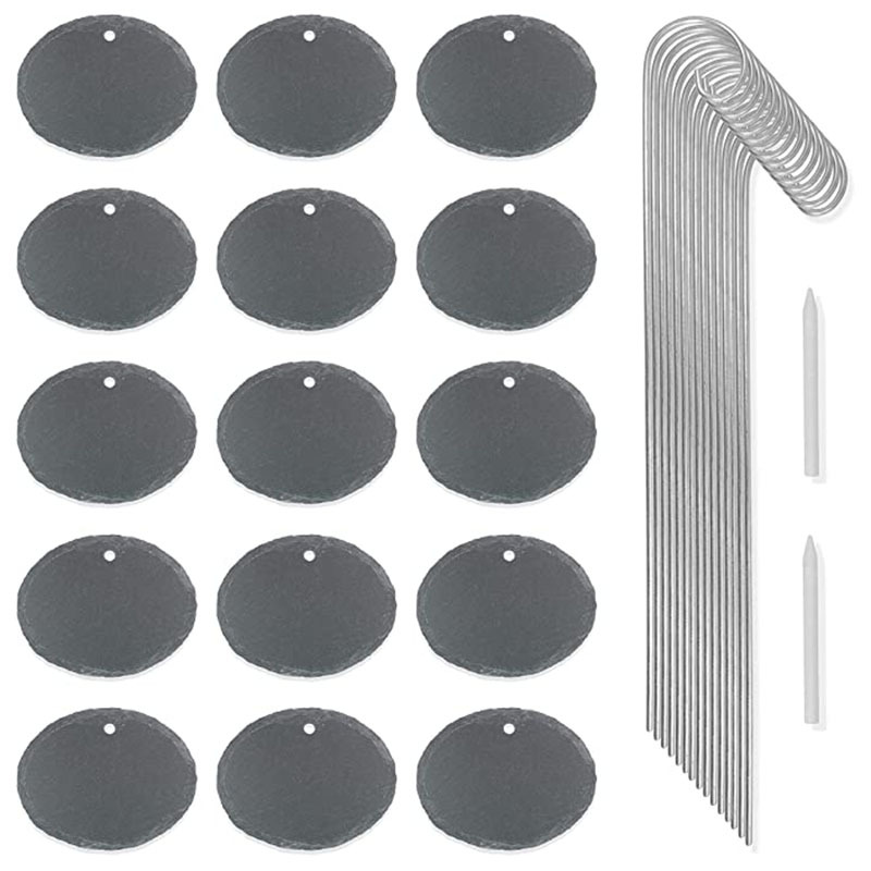 Fabricantes mayoristas etiquetas de plantas de pizarra etiquetas de flores etiquetas de árboles frutales etiquetas de acero inoxidable jardín