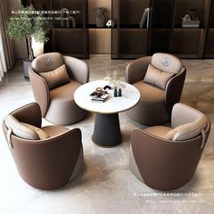 ビジネス交渉用ソファとコーヒーテーブルのセット、オフィス用高級感あるテーブルと椅子4脚、ホテルや会議場の受付用ボタン付きソファ