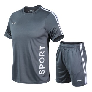 Sports Suit Men's Summer Fitness Short-sleeved T-shirt Men's Quick-drying Clothes Running Loose Casual Sportswear Large Size