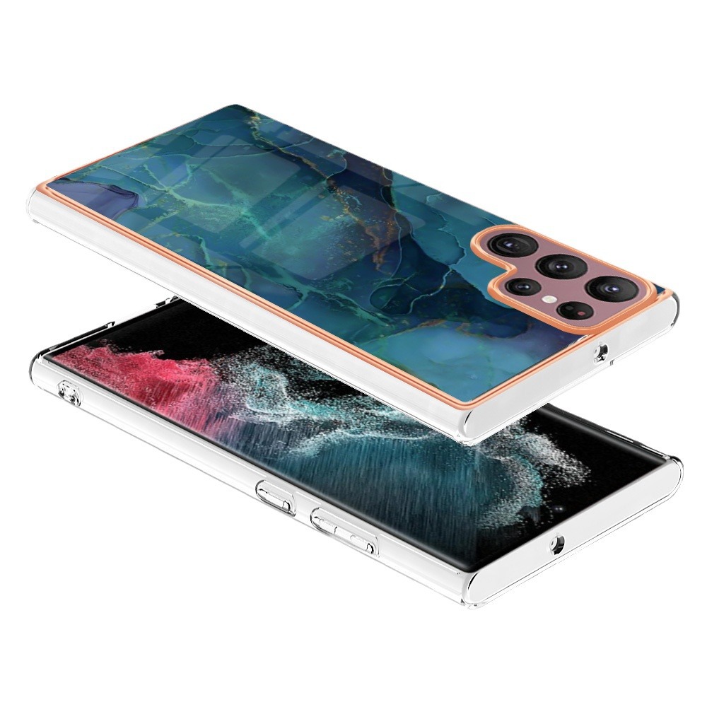 Suitable for Samsung S23 Ultra electroplated marble phone Note20/S22Plus/S20FE anti drop case_voghion.com