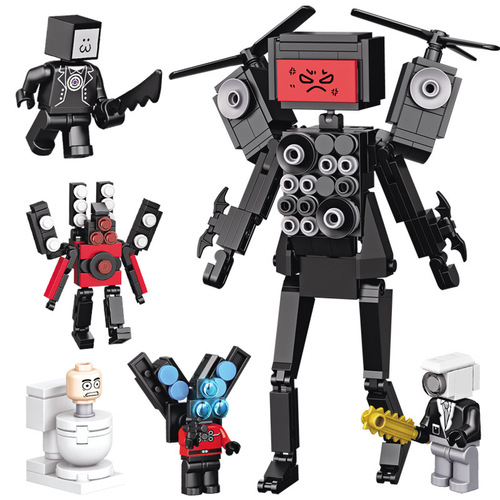 Chaobao toilet man series small particle building blocks Titan TV man monitor man children's toys ornaments cross-border wholesale