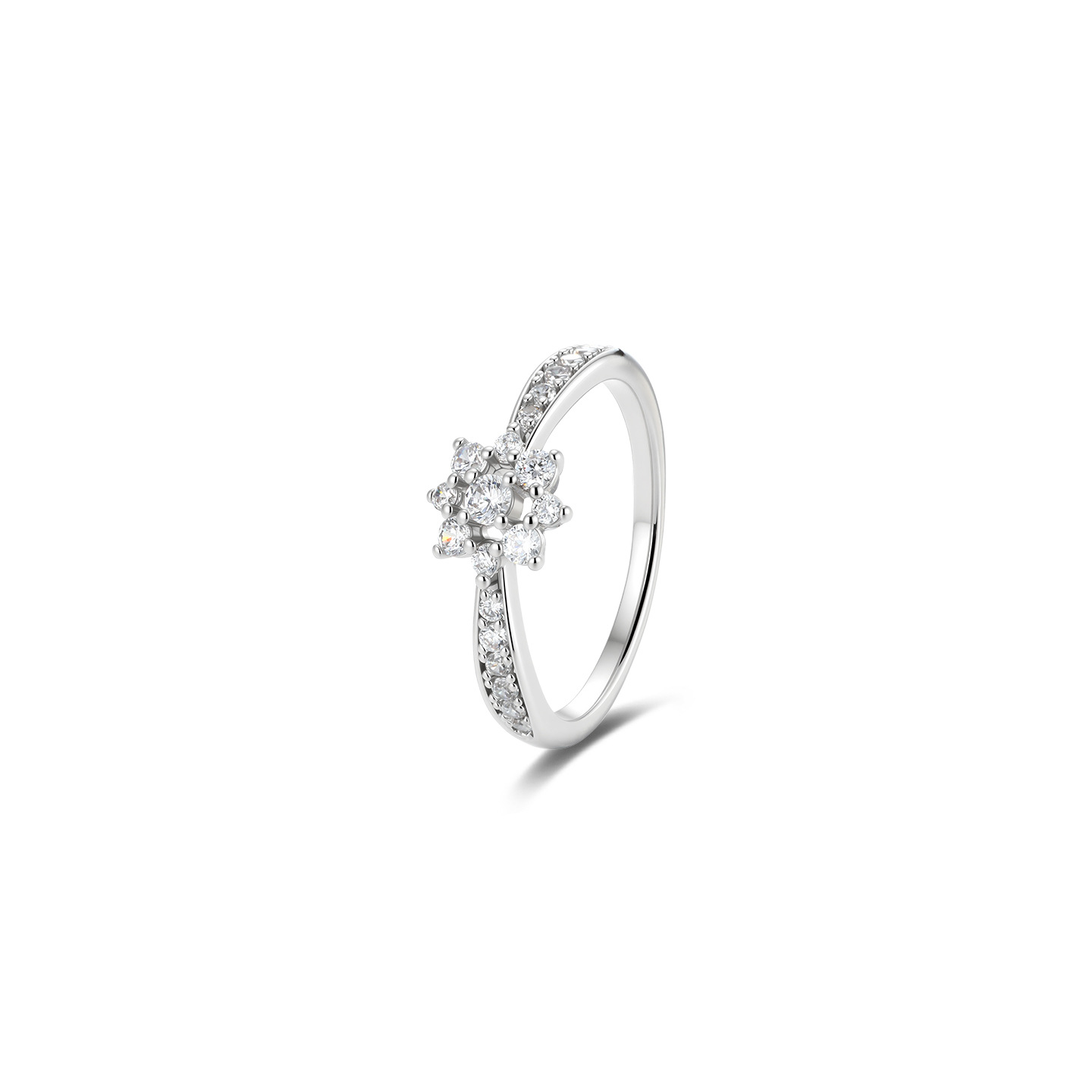 Xuping simple incrustado hueco flores anillo de joya artificial nicho diario fácil de poner anillo de bodas damas al por mayor
