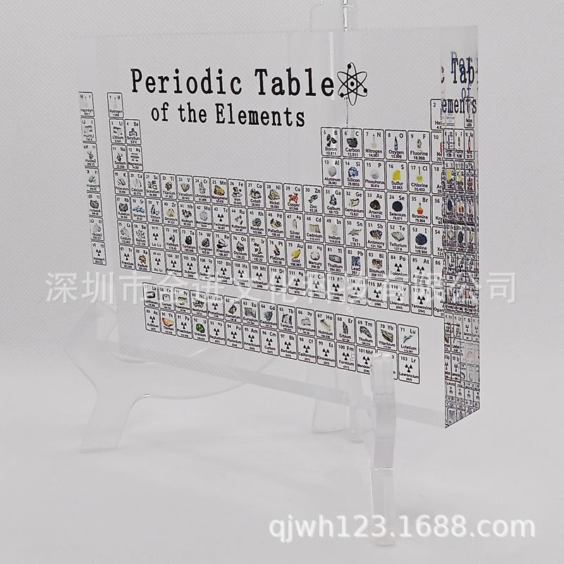 现货亚克力摆件高清透明水晶亚克力元素彩色黑白展示牌15/17/20CM