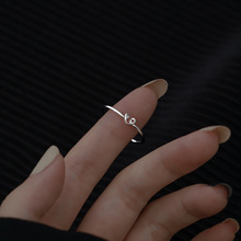 设计感线条缠绕爱心戒指女新款简约韩版甜美心形开口指环个性INS