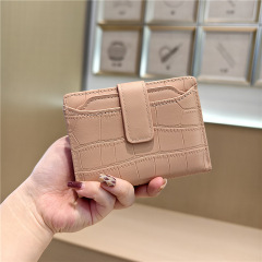 Daini 韓国新石柄ショートウォレットシンプル 80% off 折りたたみジッパーマルチカードスロットレザーウォレット女性用