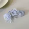 7378 Love diamond lace polka dot banana clip-blue