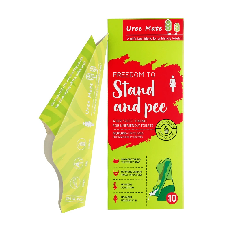 Складной женский стоячий писсуар для общественных туалетов, мочеприемник для самолетов, одноразовый бумажный писсуар без необходимости приседаний для беременных женщин, подходит для использования в автомобиле.