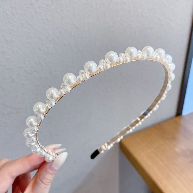 高級模造パールヘッドバンド、スーパーフェアリーヘッドバンド、ネットセレブヘアピン、シンプルで万能なヘッドバンド、気質ヘアアクセサリー|undefined