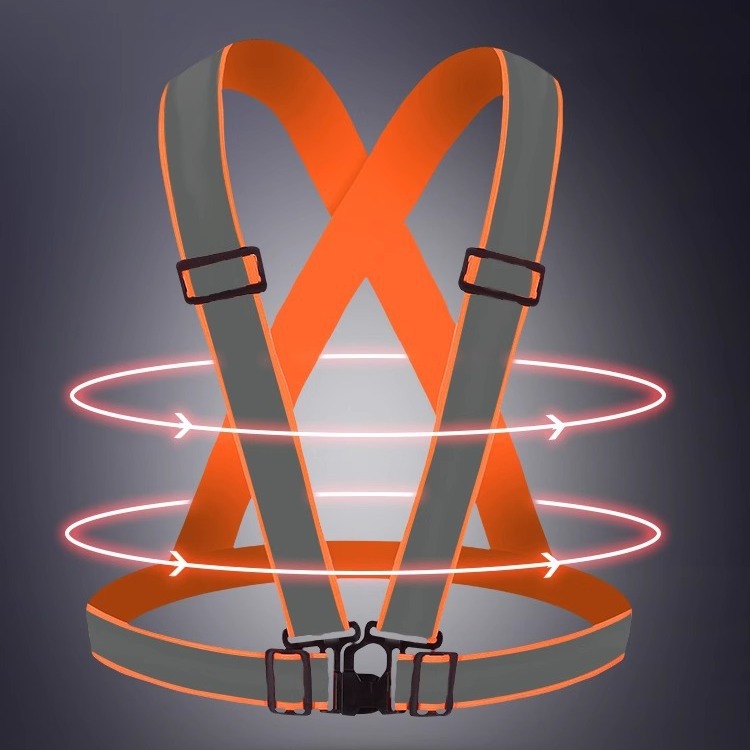 Seguridad de la carrera nocturna ciclismo construcción de saneamiento medioambiental chaleco reflectante brillante chaleco elástico chaleco reflectante correas de advertencia
