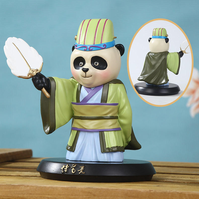 风雅堂熊猫三国将 熊猫三国人物摆件 成都大熊猫基地纪念品文创|undefined