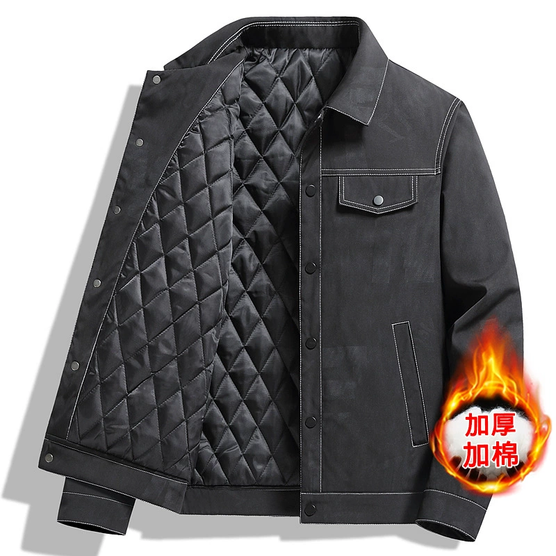 Мужское пальто 2023 Новая осень-зима утолщенный топ мужское молодежное пальто с лацканами деловая повседневная куртка больших размеров