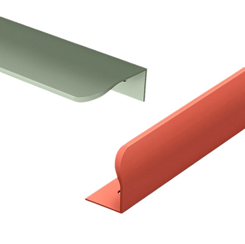 Wardrobe and cabinet invisible edge sealing handle, Morandi color minimalist round arc-shaped cabine