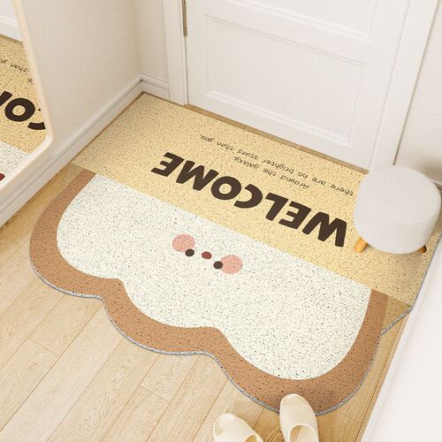 Cute entrance door rub soil foot mat household silk circle door mat living room entrance door stain-resistant floor mat