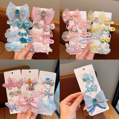 Children's Mermaid Hair Accessory Ice Snow Hair Pin Side Clip Little Princess Hair Accessory Set for Fairy Baby