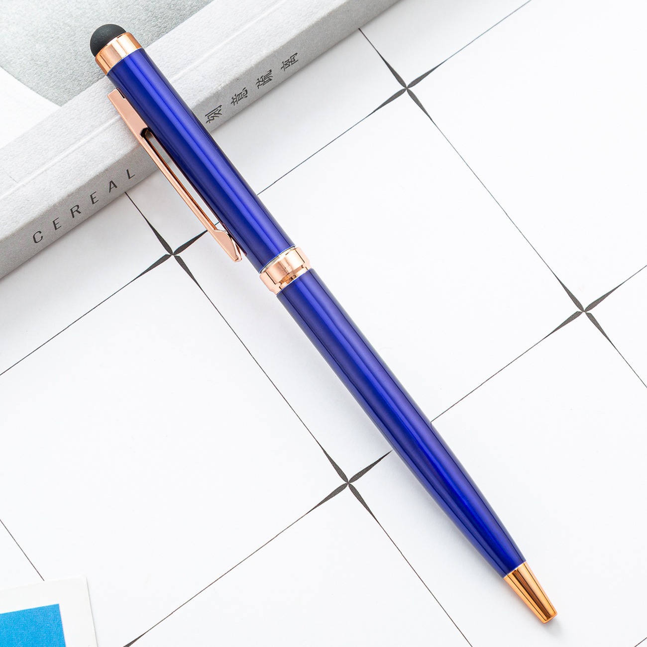 Capacitor de metal lápiz de aluminio cabeza de pantalla táctil lápiz de bola de doble uso lápiz de regalo de doble uso al por mayor