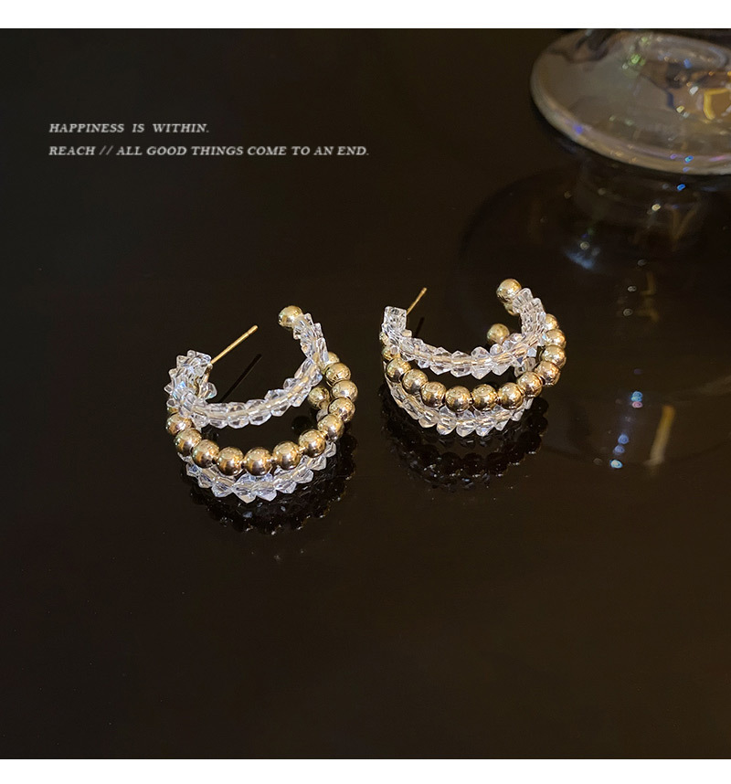 Fashion C Shape Copper Irregular Plating Earrings 1 Pair