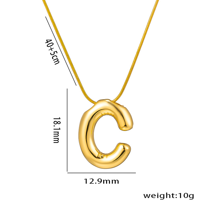 Titanium Steel Simple Style Letter Plating Pendant Necklace display picture 4