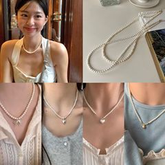 韓国系insシンプル真珠ネックレス日常百合優しい鎖骨鎖甘美気質高級感ネックレスアクセサリー