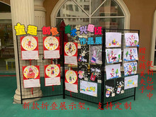 新款河南省可折叠金属立式幼儿园作品展示架落地画展展会网架学校