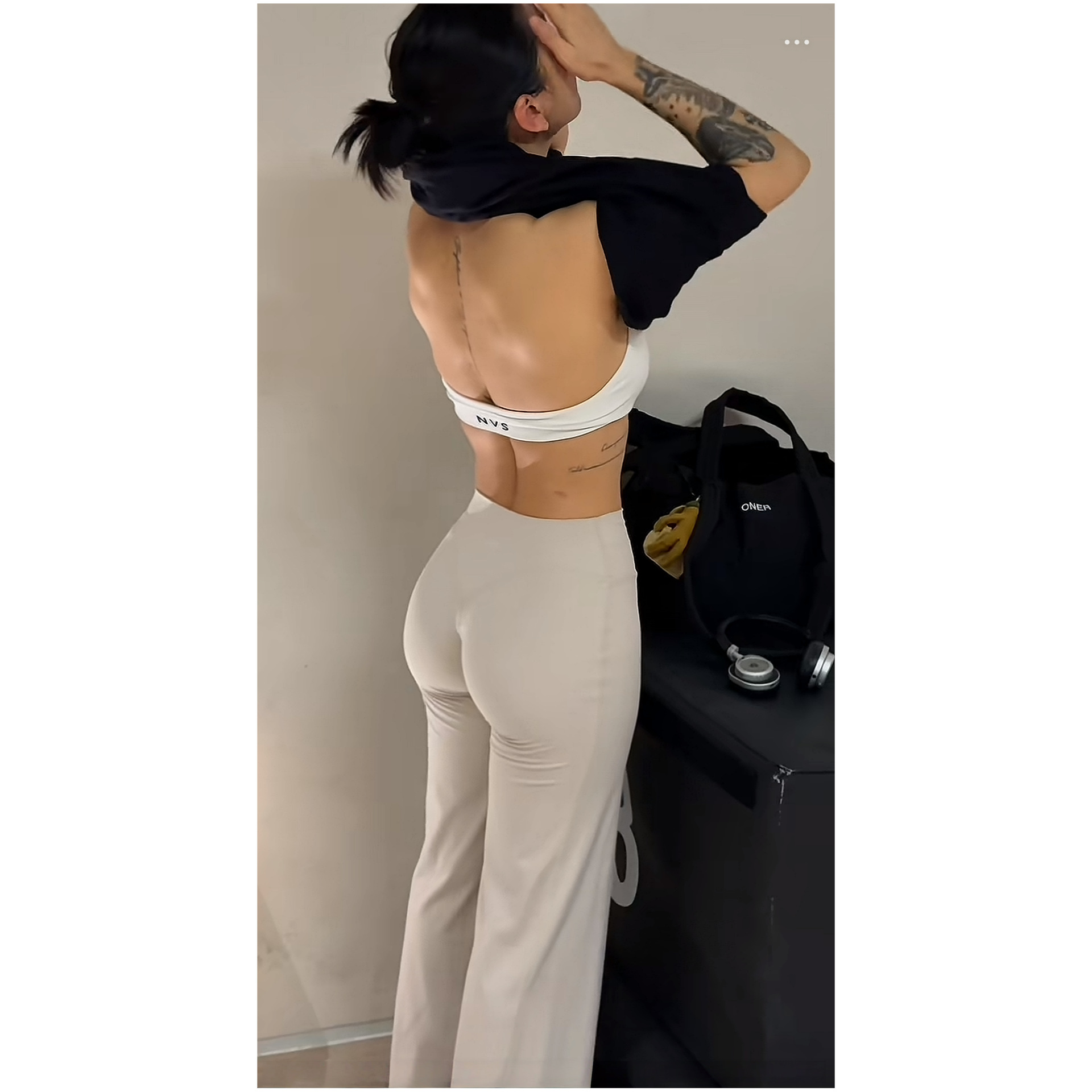 Europa y los Estados Unidos desnudos de cintura alta pantalones de piernas anchas nuevas pantalones de pilates deportivo pantalones 1850