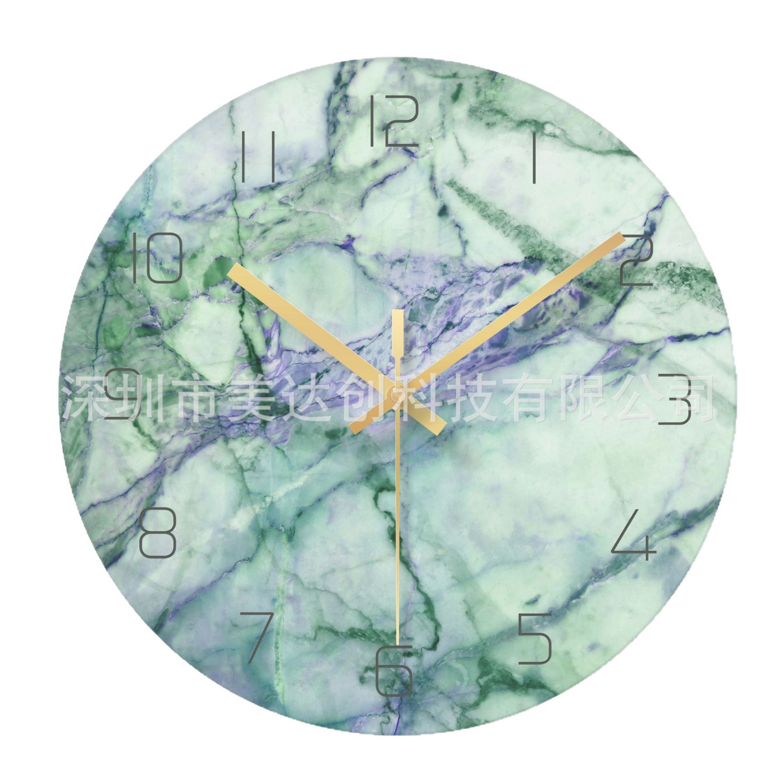 Reloj de pared de mármol tridimensional de cristal nórdico hogar personalidad simple reloj de mármol creativo reloj de arte decorativo