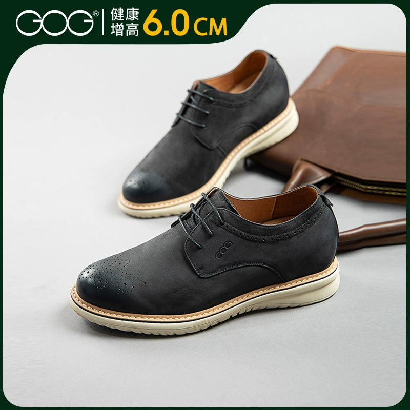 Высокие ботинки Gogene 2024 кожаные мужские ботинки легкие кожаные ботинки Bullock Тенденции Британские повседневные ботинки