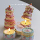 Birthday Cake Handmade Ceramic Pot Candle Vintage Cute Creative Ornaments Birthday Gift for Girls