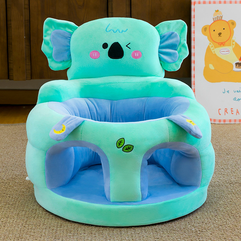 Asiento de aprendizaje para bebés anti-caídas, asiento de dibujos animados para bebés que aprenden a sentarse en un pequeño sofá sin lesiones espinales.