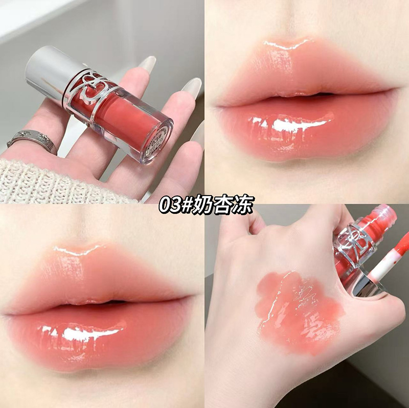 Gege Bear esmalte labial brillante con brillo de agua para cubrir las marcas labial. Esmalte labial transfronterizo brillante con espejo de agua.