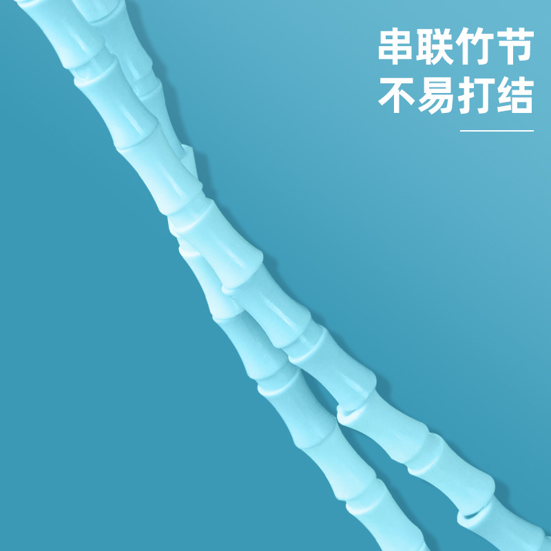 Jardín de infantes para niños con salto de cuerda de bambú, deporte de cuerda especial para niños con salto de cuerda ajustable