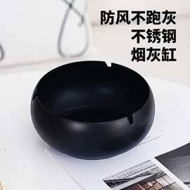 不锈钢烟灰缸加高防风防摔酒吧台球厅商用烟灰缸丝印激光打标LOGO