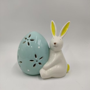 Creative Small Animal Rabbit DIY Decorative Ornaments Cartoon White Rabbit Crafts Shape Spring Easter