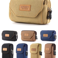 新款腰包男多功能腰带户外小包帆布女手机套挂包跑步健身旅游迷你