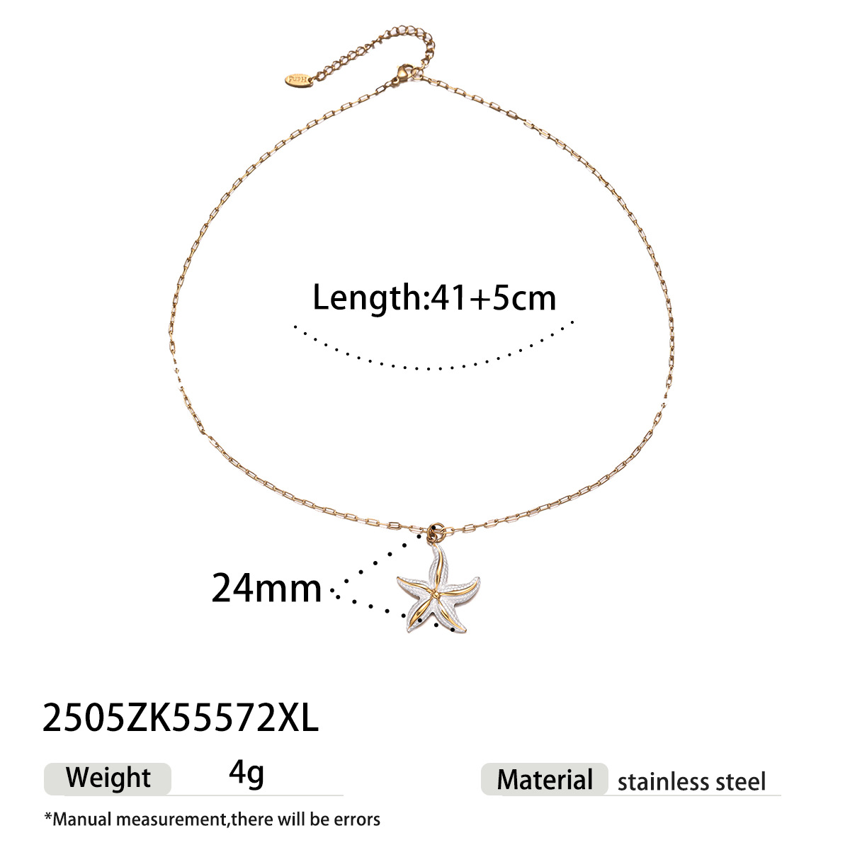 Collar de acero inoxidable de la UE y los Estados Unidos, collar de estrellas de mar, nicho de lujo ligero, collar de estrellas de mar, venta caliente transfronteriza