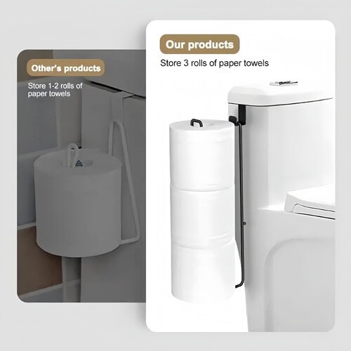 Best-selling kitchen storage shelf paper holder wall-mounted rack bathroom toilet paper holder without drilling wholesale