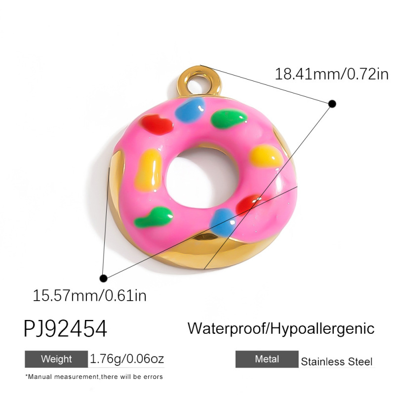 クロスボーダーステンレス鋼 DIY ジュエリーアクセサリーオイルドリップシェルドーナツバドミントンラブキー防水アクセサリー|undefined