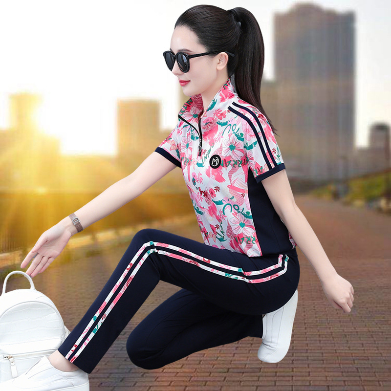 Foreign-style mother mesh breathable ice casual sports suit women 2025 summer new quick-drying two-piece set Foreign-style mother mesh breathable ice casual sports suit women 2025 summer new quick-drying two-piece set