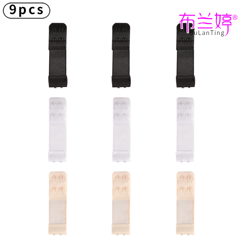 9pcs松紧文胸延长带喷漆小二排二扣宽2.5cm内衣加长排扣跨境现货