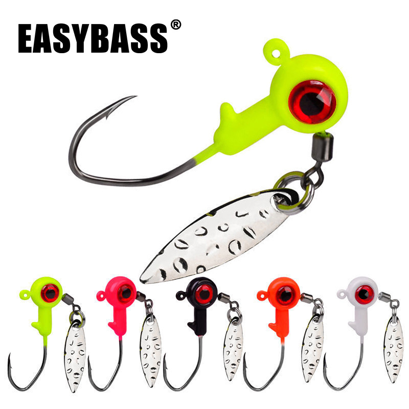 Lead Head Hook 3.5g Luya Bait With Sequins, Big Eye Simulation Lead Head Hook With Rotating Sequins Anti-hanging Bottom_voghion.com